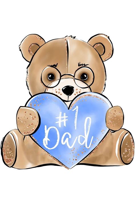 Teddy bear is the best dad. Мишка - лучший папа. PNG. | Happy teddy ...