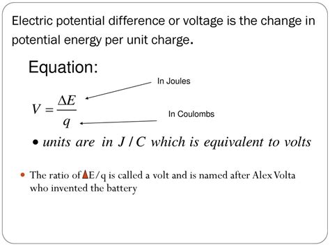 Electric Potential Difference Equation