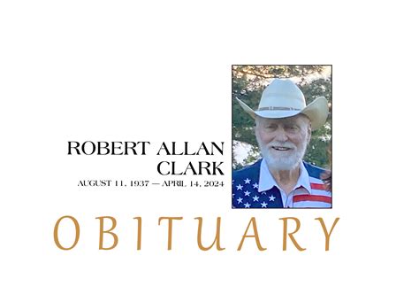 OBITUARY Robert Allan Clark The Canadian Record