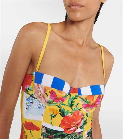 Dolceandgabbana Portofino Printed Balconette Swimsuit Dolce And Gabbana