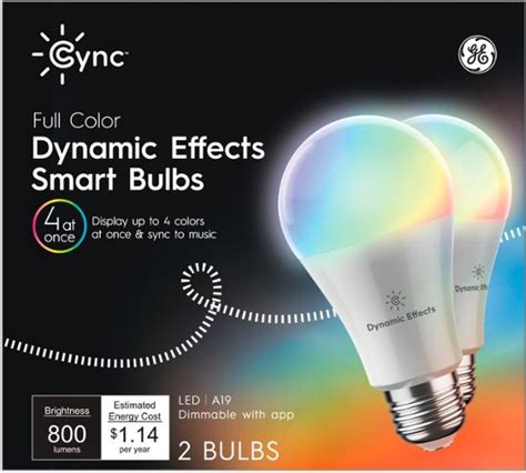 Ge Cync Dynamic Effects A Smart Led Bulb Pack Full Color