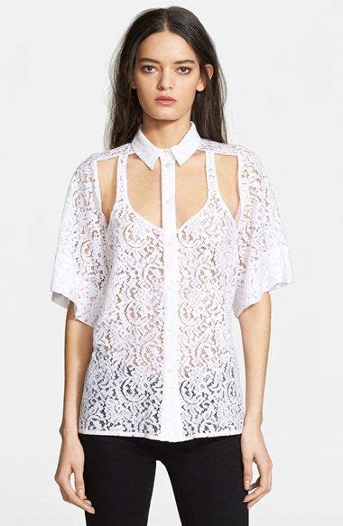 N°21 Illusion Cutout Lace Blouse Nordstrom Lace Blouse Sheer White Blouse Fashion