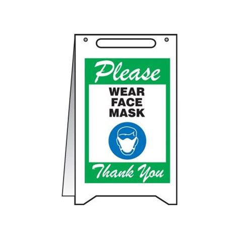 Buy Accuform Pfr013 Fold Ups Sign Please Wear Face Mask Thank Green