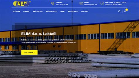 Elim Doo Laktaši Fabrika Armirano Betonskih Stubova Web Dizajn