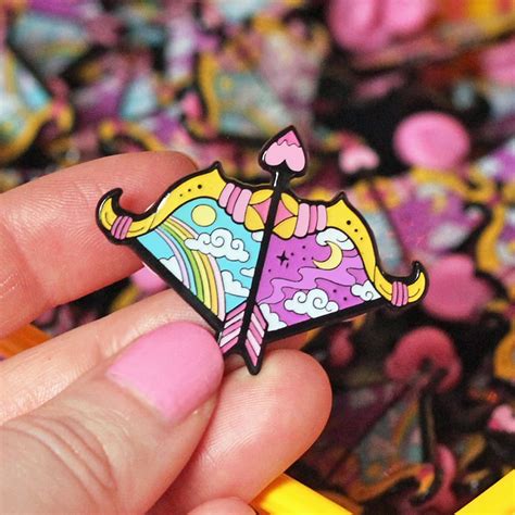 Day And Night Bow And Arrow Enamel Pin Bow Pin Creepy Cute Pastel