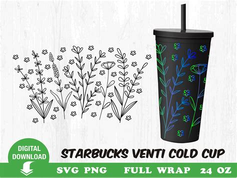 Tumbler Svg Wildflowers Full Wrap For Strata Cup Flower Svg Etsy