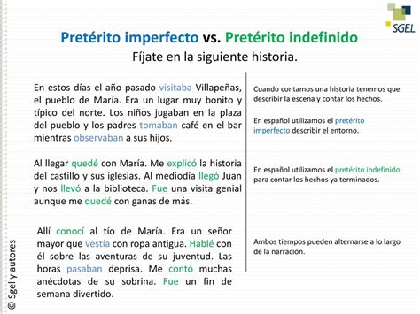 Pretérito imperfecto vs Pretérito indefinido ppt descargar