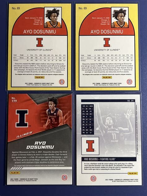 Panini Chronicles Xr Hoops Luminance Ayo Dosunmu Chicago