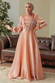 Elegant Biscuit Hijab Evening Dress Bs Neva Style