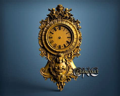 Angel Clock 3d Stl Model 1240 Cnc Planet Art