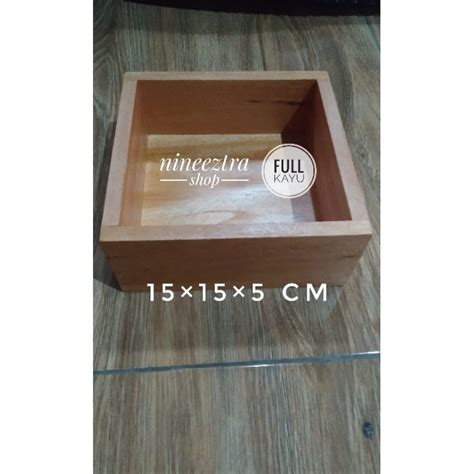 Jual WOODEN STORAGE BOX MAHONI 15155 CM FULL KAYU KOTAK SERBAGUNA