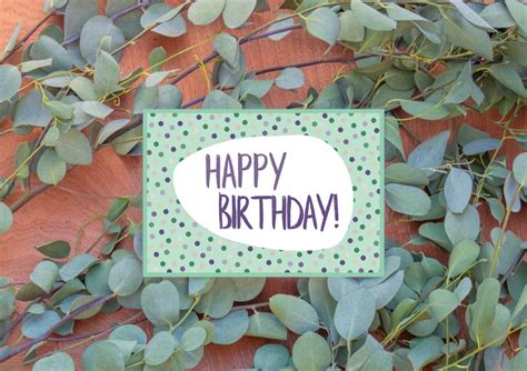 Printable Birthday Card Happy Birthday Green Etsy