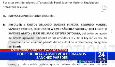 Sánchez Paredes Poder Judicial Absuelve A Los