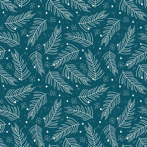 Seamless Spruce Branch Pattern Seamless Tree Branch Vector With