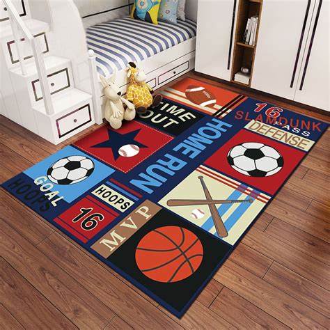 Tapete Para Quarto Infantil De Menino Bolas De Futebol 1 00x1 40