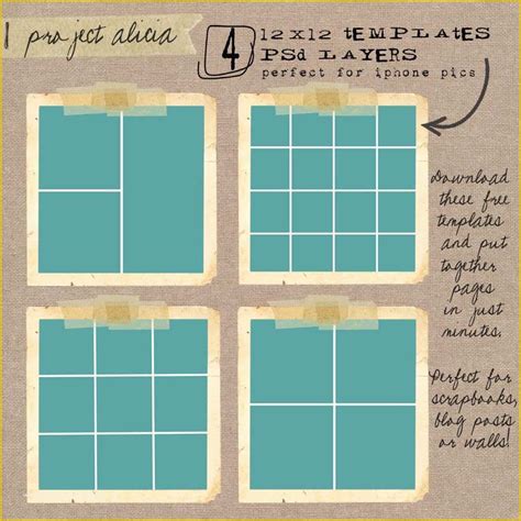 Free Photoshop Collage Templates Of Instant Download Storyboard ...