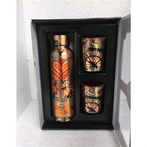 Printed Copper Water Bottle Gift Set Size Packaging Type Box At