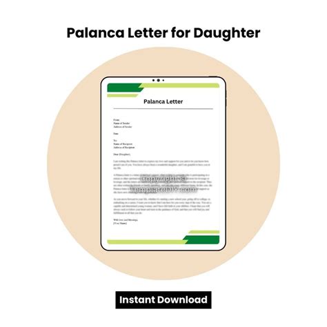 Palanca Letter for Daughter Sample Template in Pdf and Word