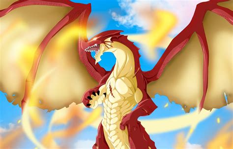 Wallpaper Fire Flame Game Sky Anime Cloud Fight Dragon Fang