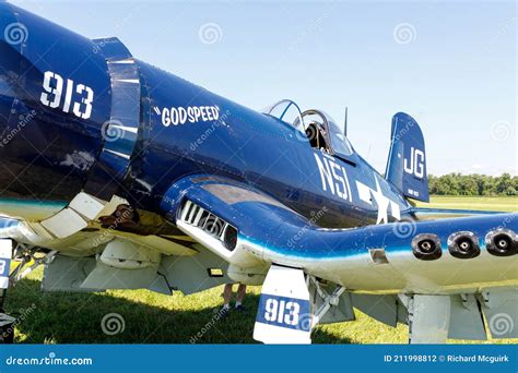 F U Corsair Wwii Fighter Plane Editorial Photography Image Of