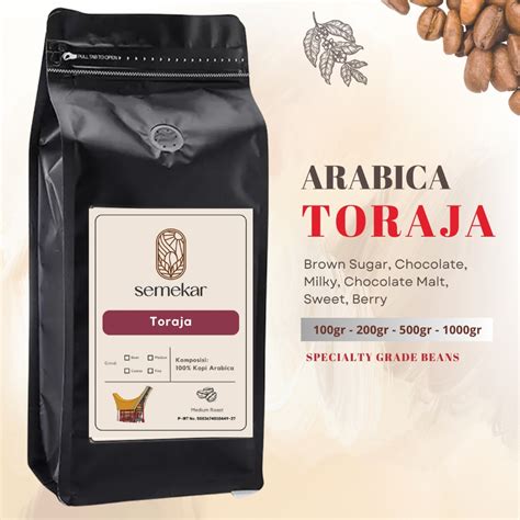 Jual Kopi Arabica Toraja Biji Bubuk Origin Roasted SEMEKAR Coffee 200