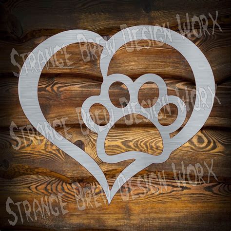 Heart Dog Paw Dxf File Svg Png Pdf Eps Ai File Cnc Etsy