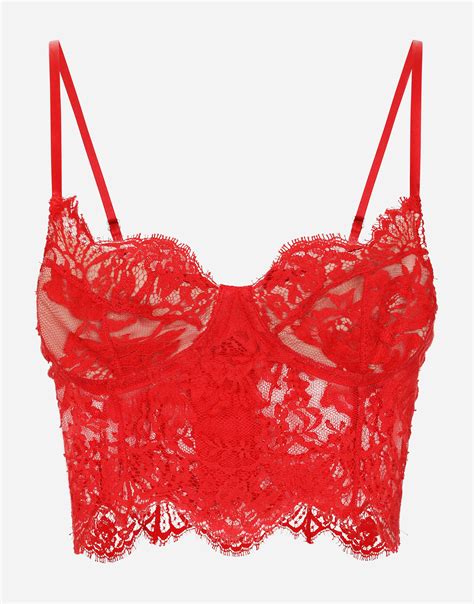 Dolce And Gabbana Lace Lingerie Corset Top In Red Lyst