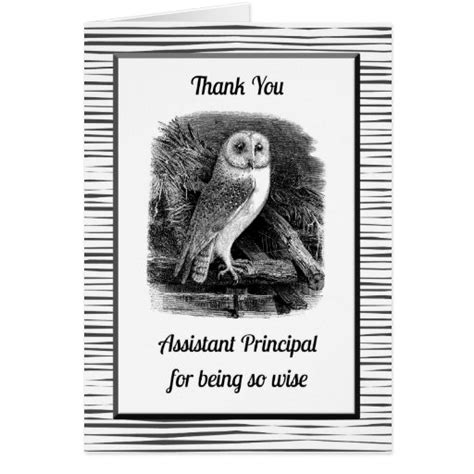 Thank You Assistant Principal For Being So Wise Greeting Card Zazzle