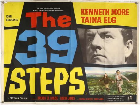 The 39 Steps 1959 British Quad Film Poster Artwork By Eric Pulford