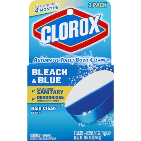 Clorox Automatic Toilet Bowl Cleaner Tablets Bleach And Blue Rain Clean 2 Ct