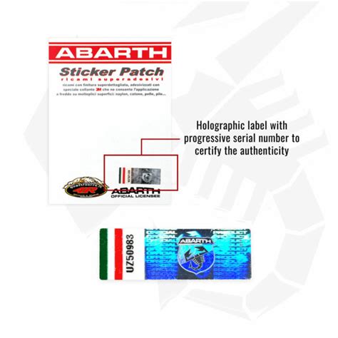 Toppa Adesiva Ufficiale Abarth Scritta Per Copri Cintura 115 X 26 Mm