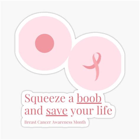 Squeeze A Boob And Save Your Life Sticker For Sale By Simtom Redbubble