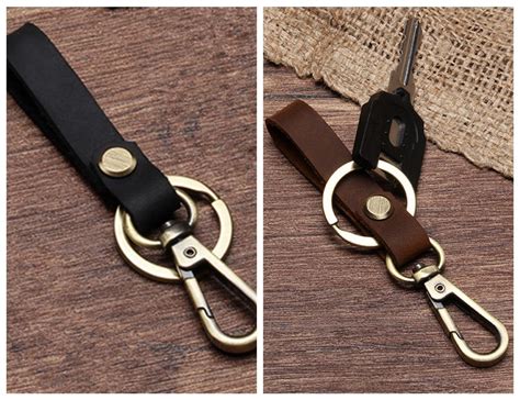 Key Chain And Leather Belt Loop Key Holder Ring Keychain Keyring Keyfob