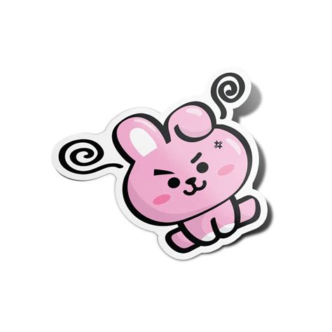 BT21 Cooky Cute Stickers Uv Textured Vinyl Waterproof Stickers - Etsy