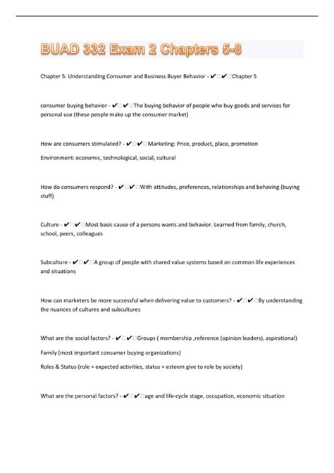 BUAD 332 Exam 2 Chapters 5 8 160 Questions With 100 Correct Answers