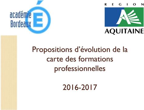 Propositions D évolution De La Carte Des Formations Professionnelles