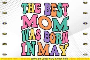 The Best Mom Was Born In May SVG Retro Graphic By CraftArt24 Creative