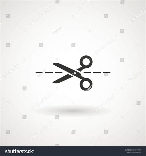 Scissors Cut Lines Icon Cutting Scissors Stock Vector (Royalty Free ...