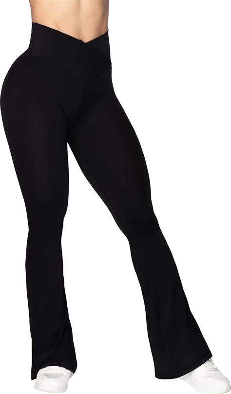 Sunzel Flare Leggings Crossover Yoga Pants With Tummy Control High