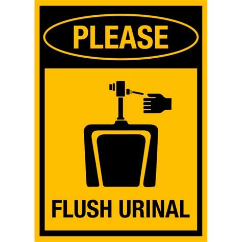 Please Flush Urinal Washroom Sign Western Safety Sign