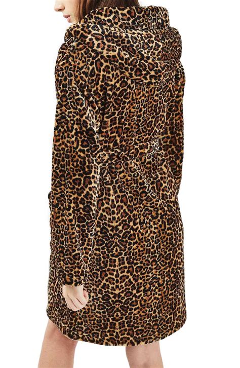 Topshop Leopard Print Hooded Robe Nordstrom