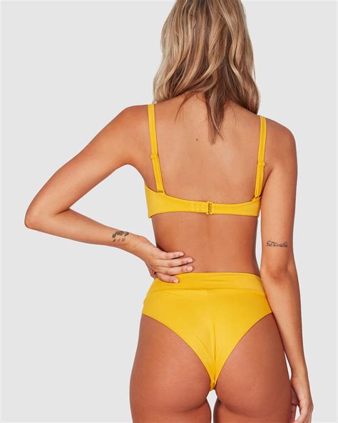 Solid High Rise Cheeky Bikini Bottoms 9352315274692 RVCA