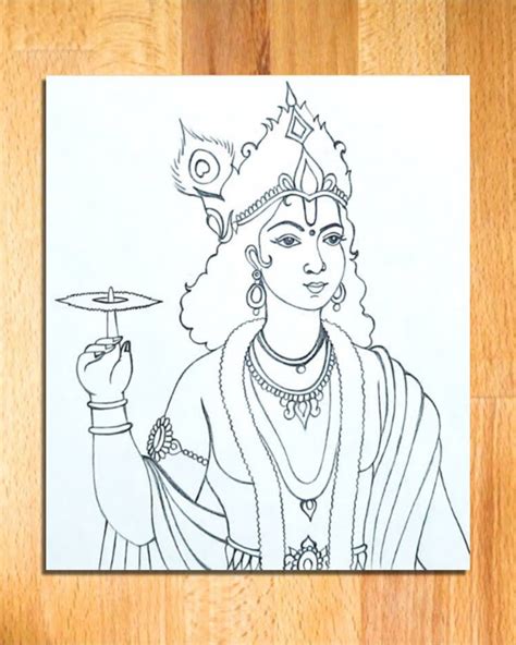 How to Draw Lord Shri Krishna Step by Step | Easy Pencil Drawing of Lord Shri Krishna Step by ...