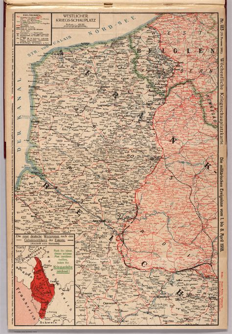 World War I Map German Nr 183 Military Events To April 8 1918