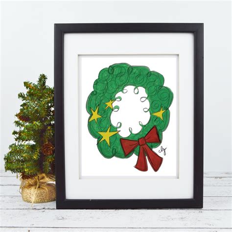 Christmas Wreath - Holiday Printable - Digital Art - Ideas for the Home