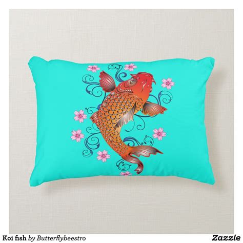 Koi Fish Accent Pillow Zazzle Koi Fish Black Koi Fish Pillows