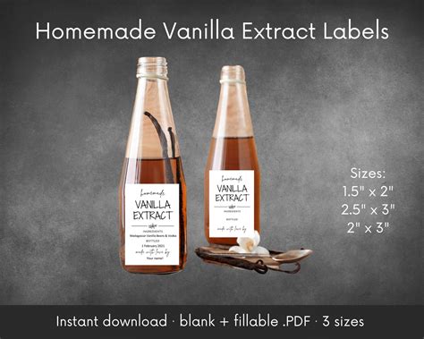 Vanilla Extract Labels Personalized Extract Stickers | Etsy