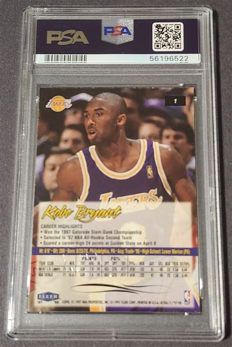 1997 Fleer Ultra Kobe Bryant 1 PSA Graded NM MT 8 EBay