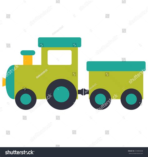 Vector Illustration Toy Train Stock Vector Royalty Free 618984038