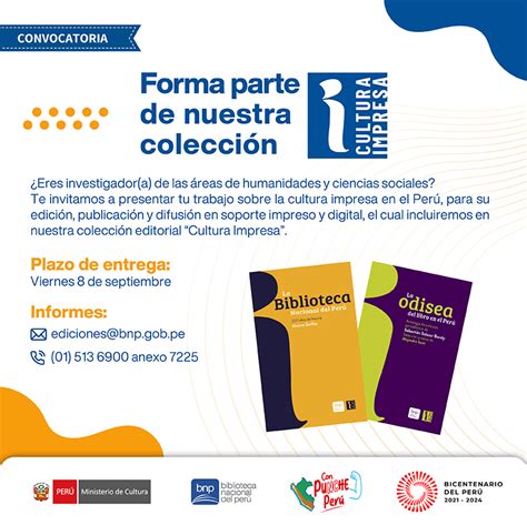 BNP lanza convocatoria para ser parte de su colección Cultura Impresa